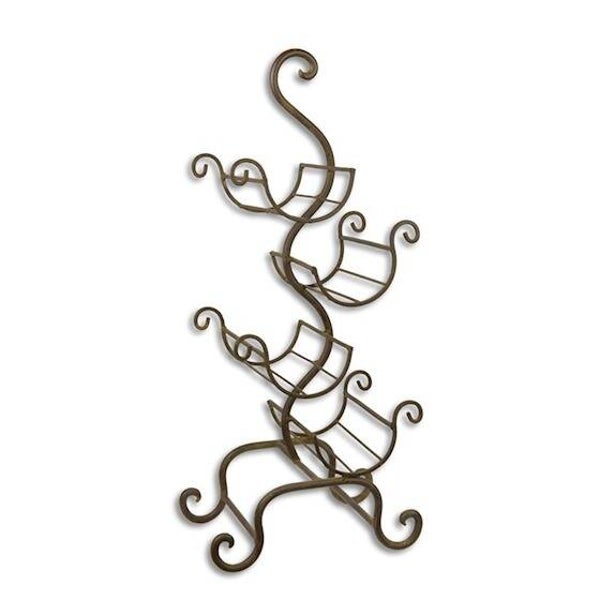 Wijnrek - 4 flessen - bruin - ijzer - set van 2 - 59,8cm hoog