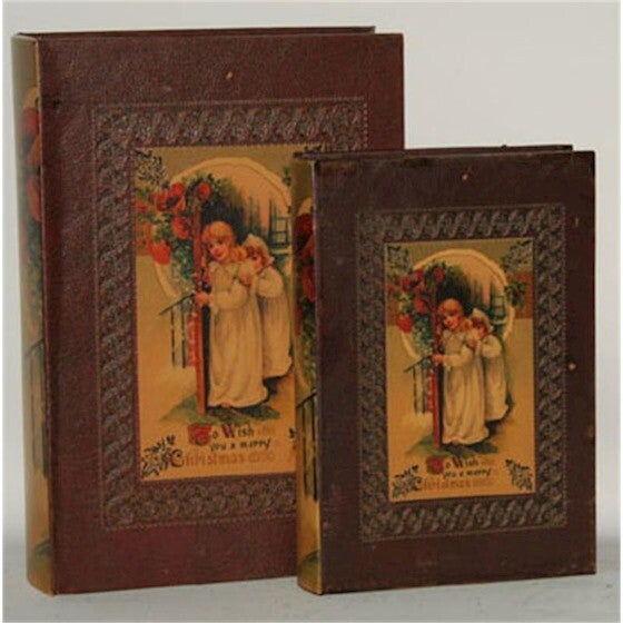 Opbergboek - boekdoos - set van 2 - PU leer - kerstmis