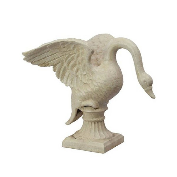 Beeld - witte zwaan - gietijzer - 30,6cm hoog