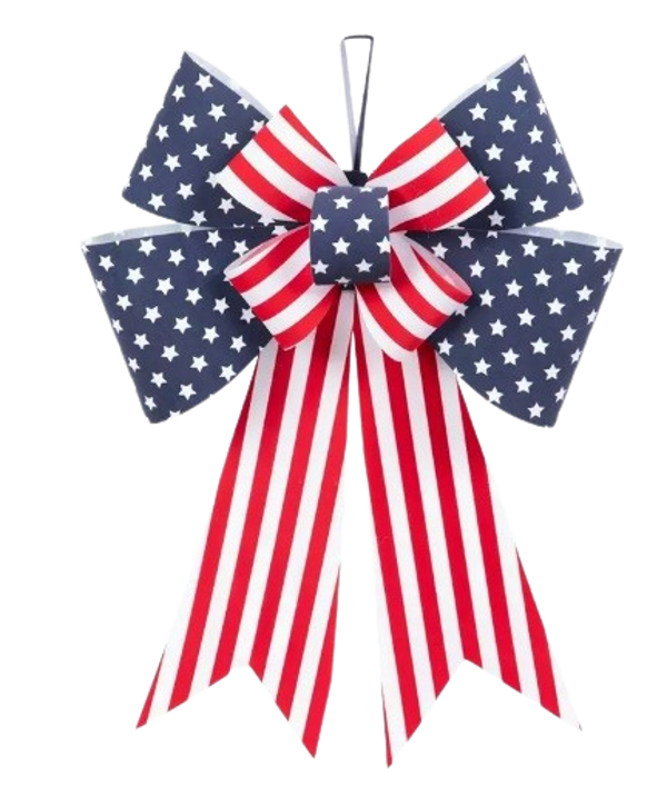 American Flag Flocked Bow