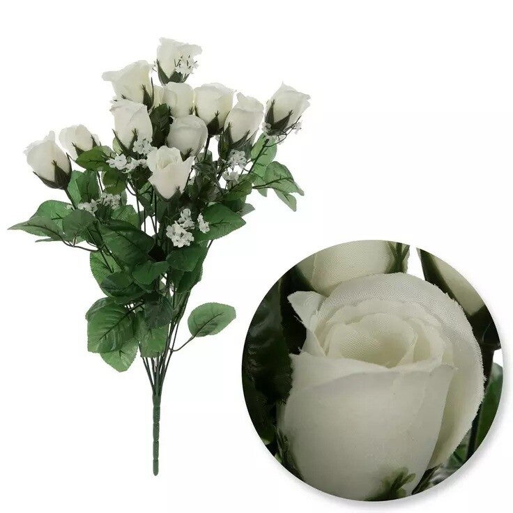 Roses - White, Large Closed Budding