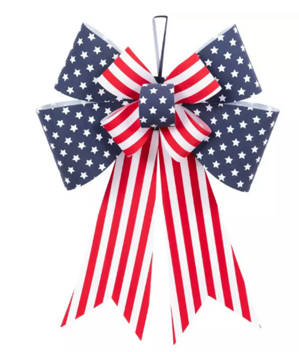 American Flag Flocked Bow