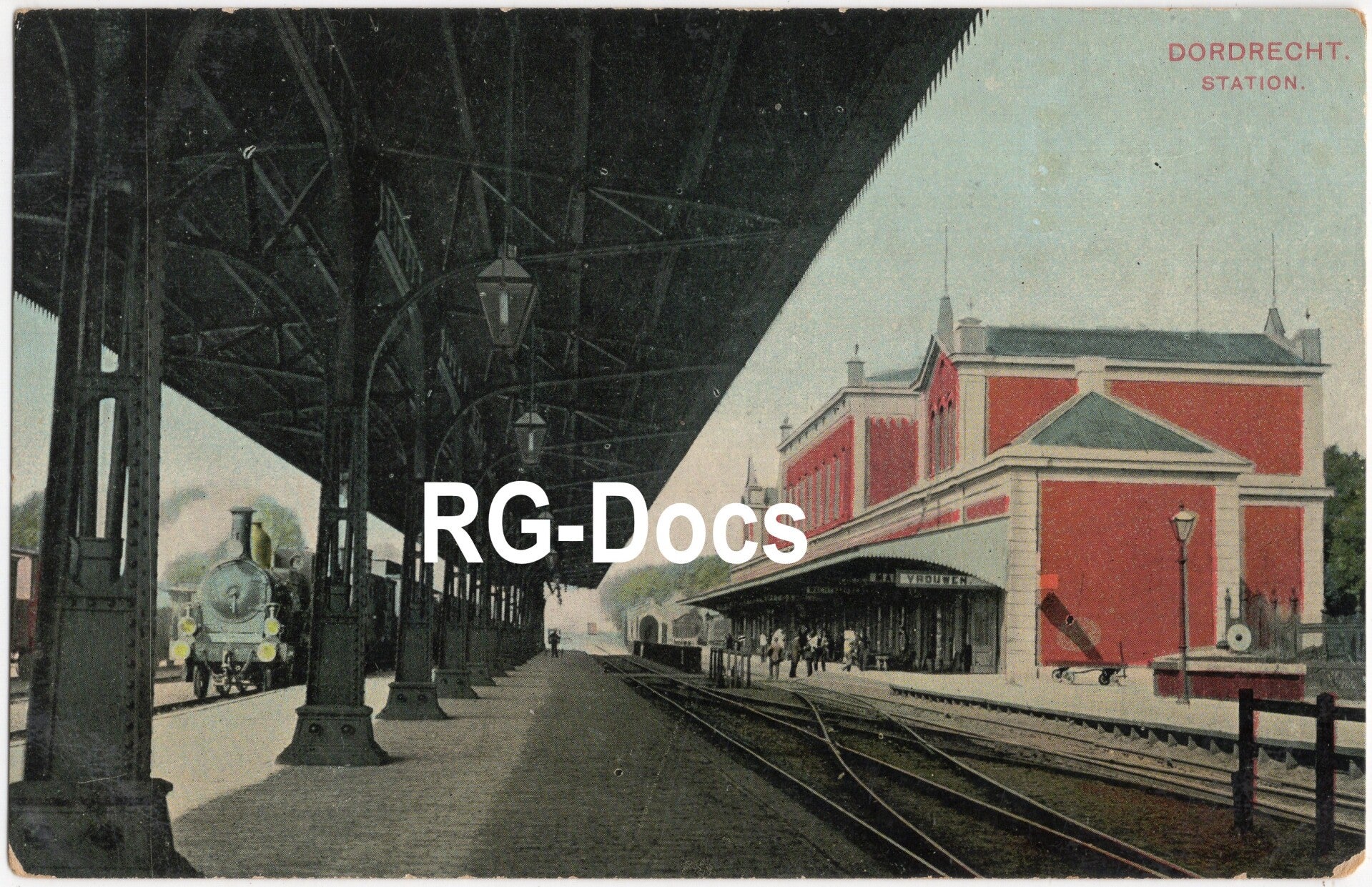 Ansichtkaart - Briefkaart Trein Station Dordrecht (1908)