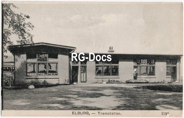 Ansichtkaart - Briefkaart VSM Tramstation Elburg, Gelderland (ca. 1915)