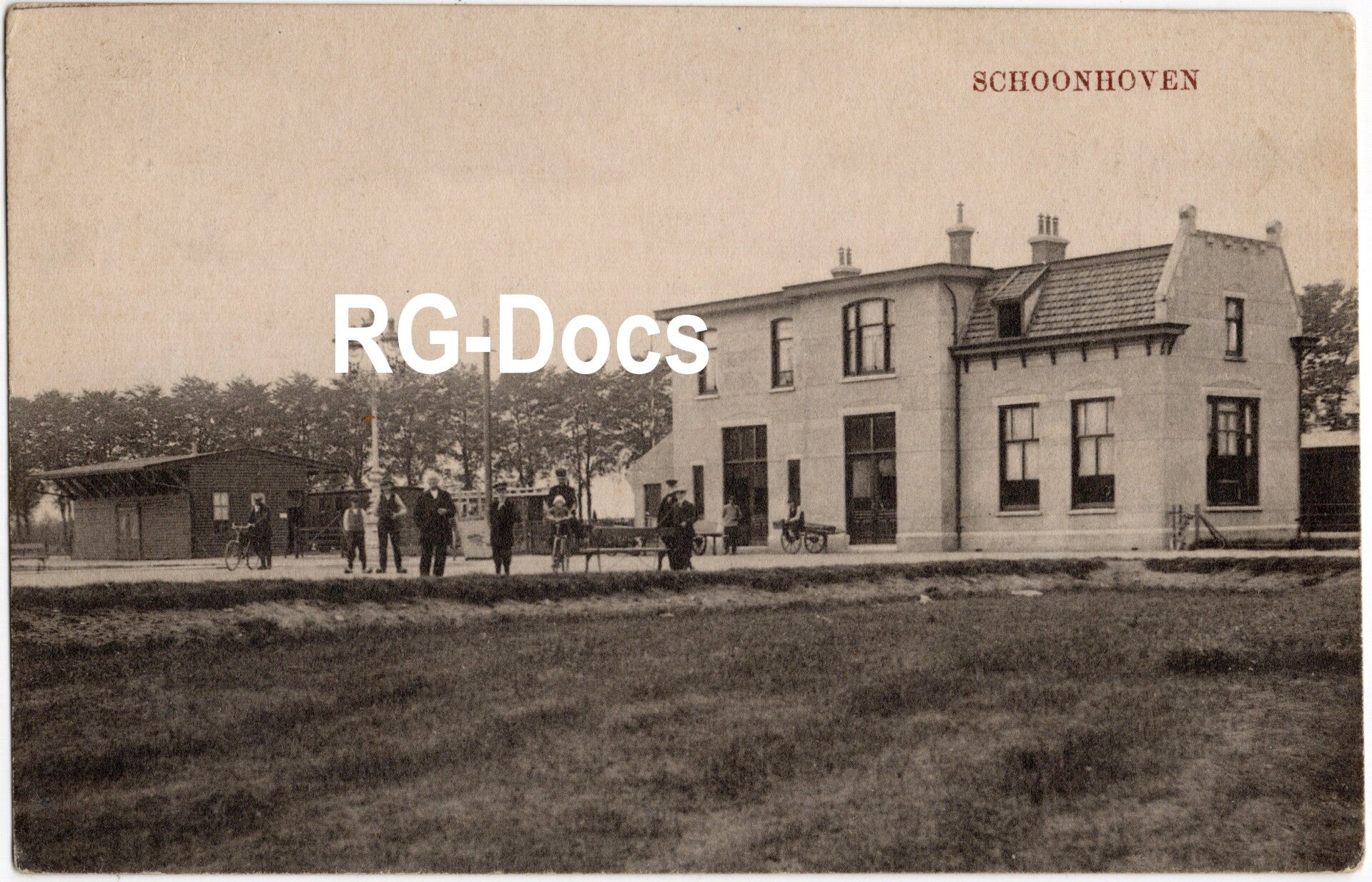 Ansichtkaart - Briefkaart Trein Station Schoonhoven, Zuid-Holland (ca. 1910)