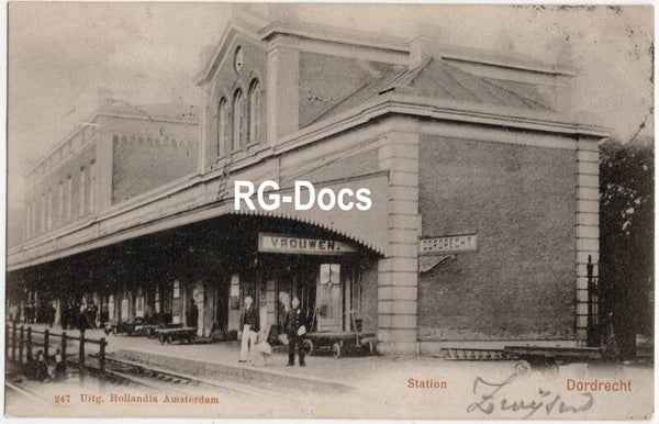Ansichtkaart - Briefkaart Trein Station Dordrecht, Zuid-Holland (1904)