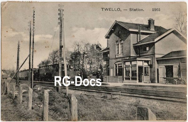 Ansichtkaart - Briefkaart Trein Station Twello - Stoomlocomotief, Gelderland (1913)