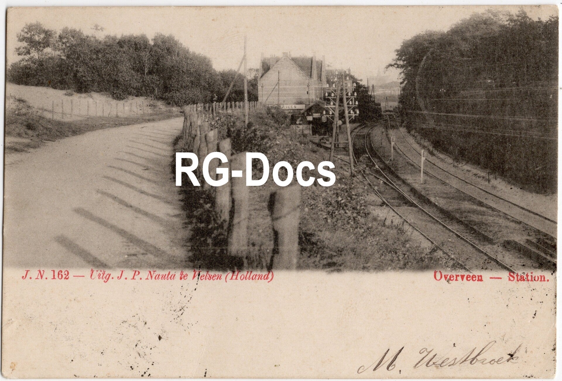 Ansichtkaart - Briefkaart Trein Station Overveen (1903)