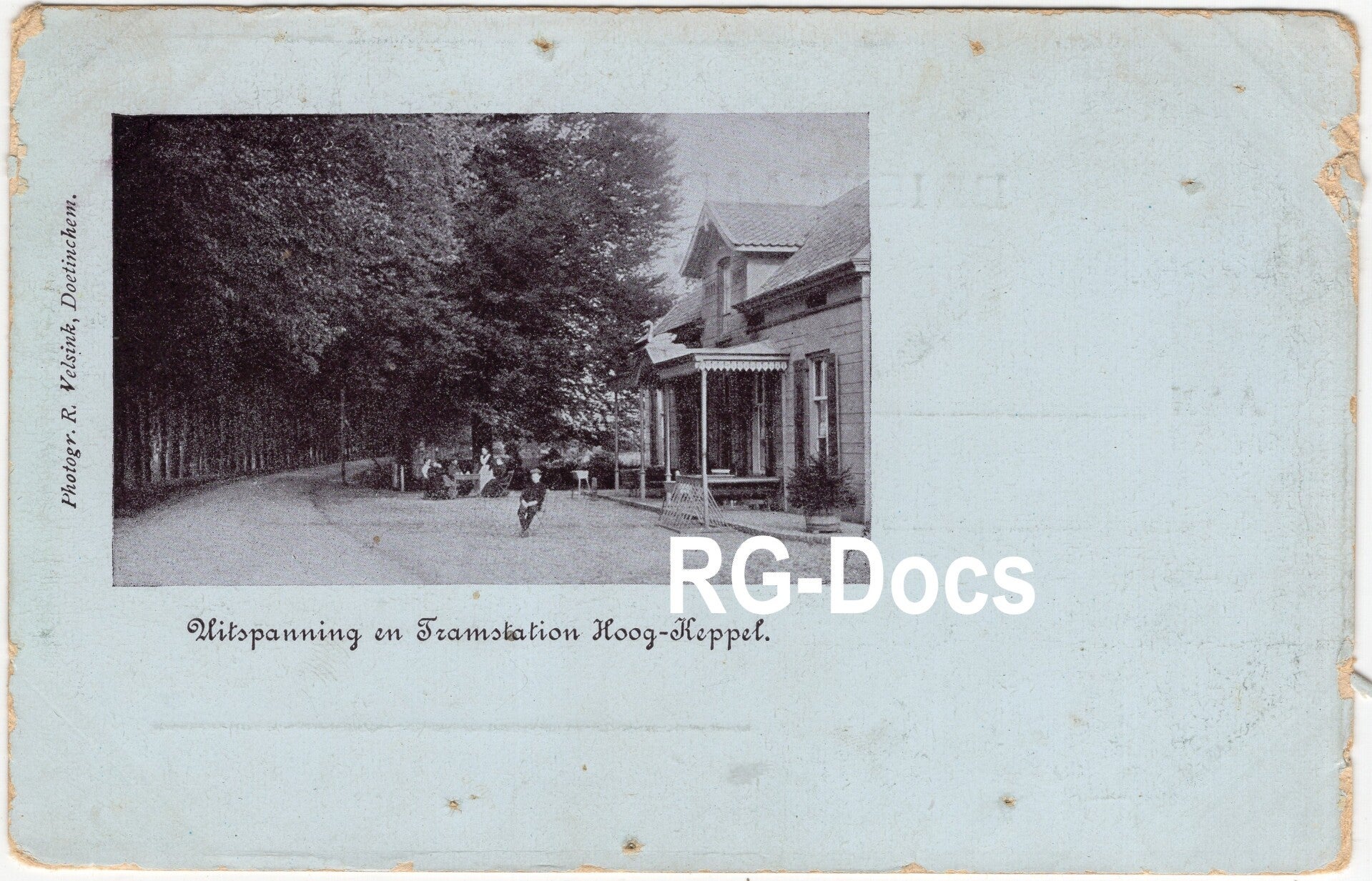 Ansichtkaart - Briefkaart Tramstation Hoog-Keppel - Ontspanning Hoog-Keppel, Gelderland (ca. 1915)