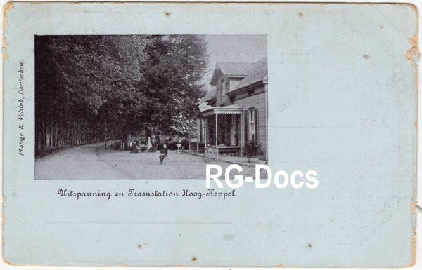 Ansichtkaart - Briefkaart Tramstation Hoog-Keppel - Ontspanning Hoog-Keppel, Gelderland (ca. 1915)