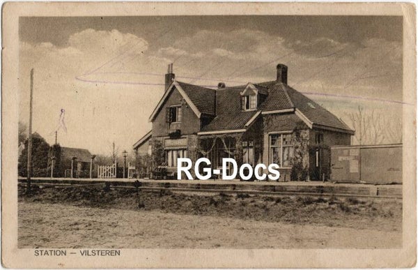 Ansichtkaart - Briefkaart Trein Station Vilsteren, Overijssel (ca. 1924)