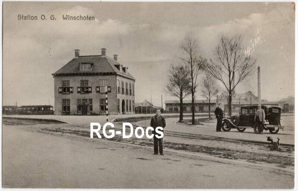 Ansichtkaart - Briefkaart Trein Station Oldambtster Goederenstation Winschoten, Groningen (1937)
