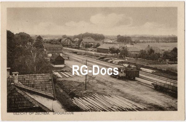 Ansichtkaart - Briefkaart Trein Spoorzijde Zelhem, Gelderland (1934)