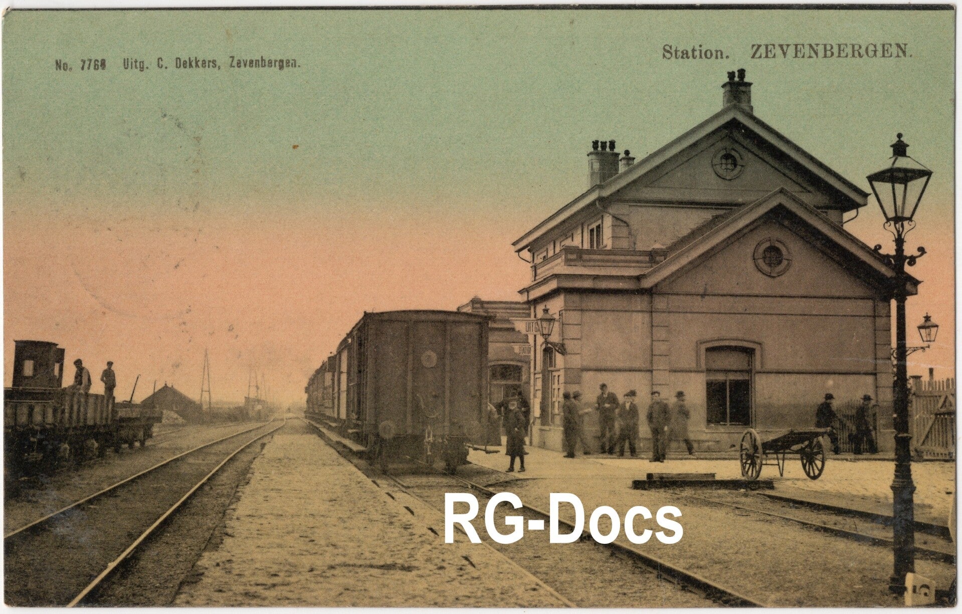 Ansichtkaart - Briefkaart Trein Station Zevenbergen - Station, Noord-Brabant (1905)