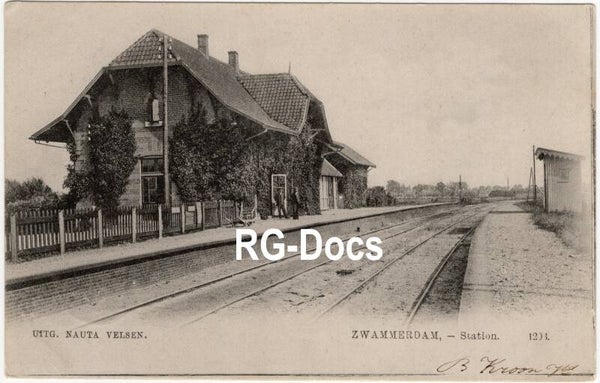 Ansichtkaart - Briefkaart Trein Station Zwammerdam, Zuid-Holland (1904)