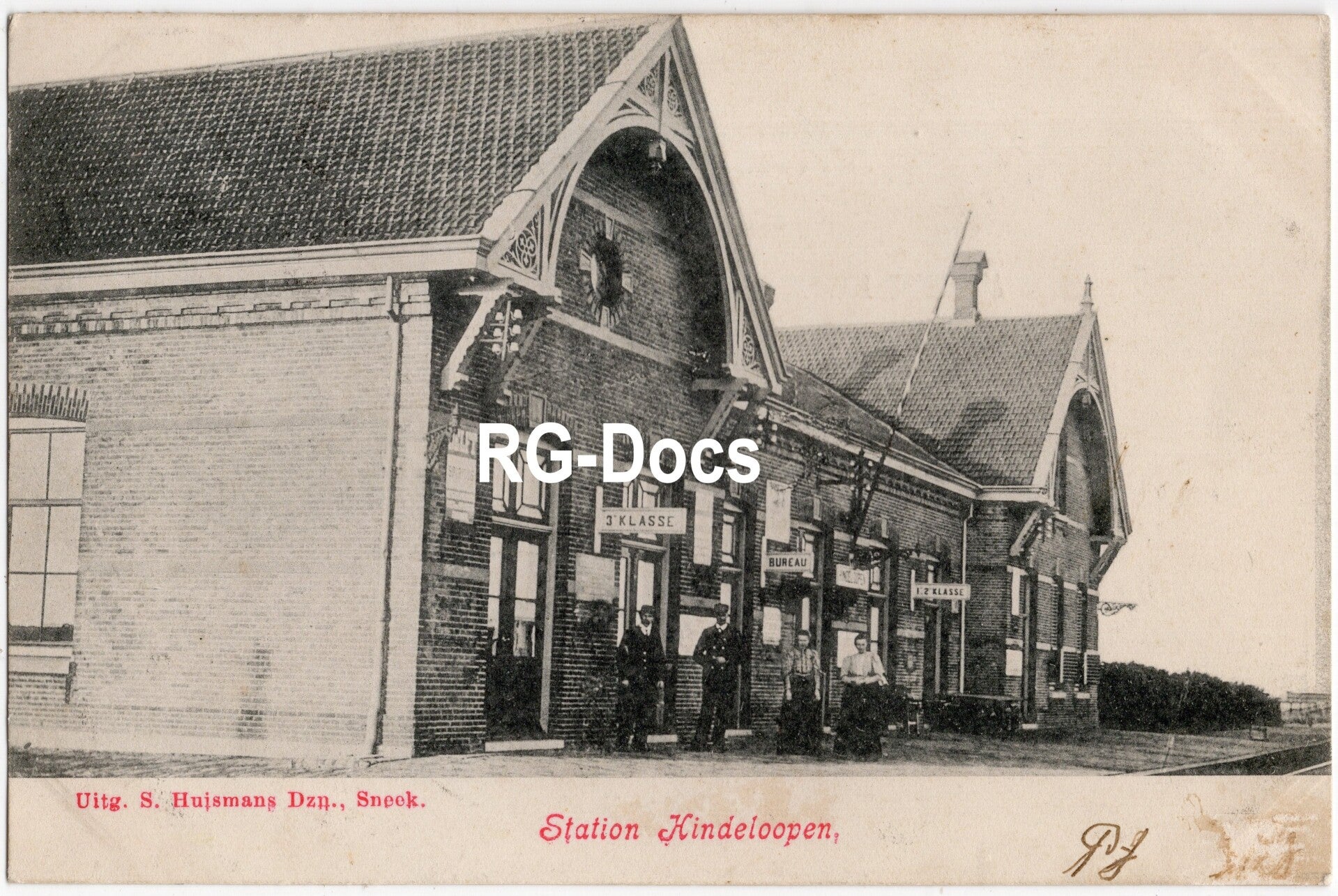 Ansichtkaart - Briefkaart Trein Station Hindeloopen, Friesland (1907)