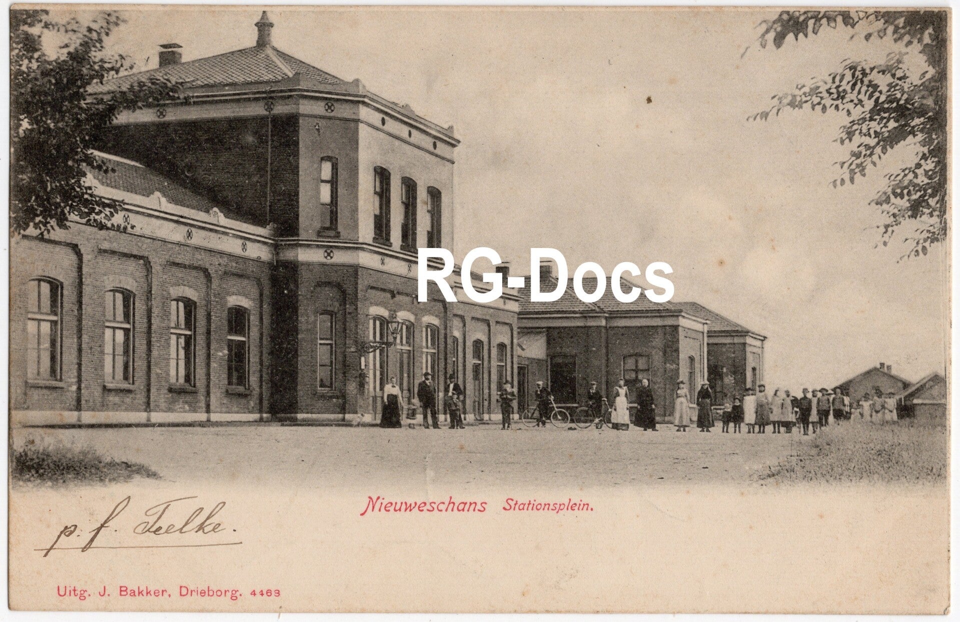 Ansichtkaart - Briefkaart Trein Station Nieuweschans - Stationsplein, Groningen (1903)