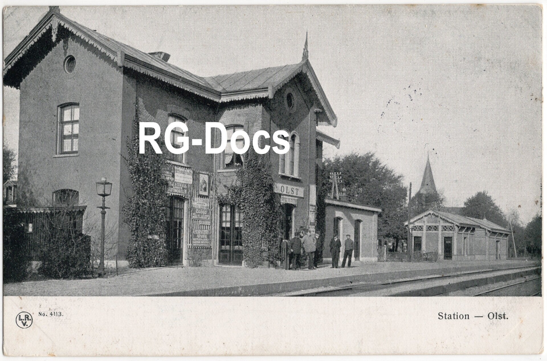 Ansichtkaart - Briefkaart Trein Station Olst, Overijssel (1910)