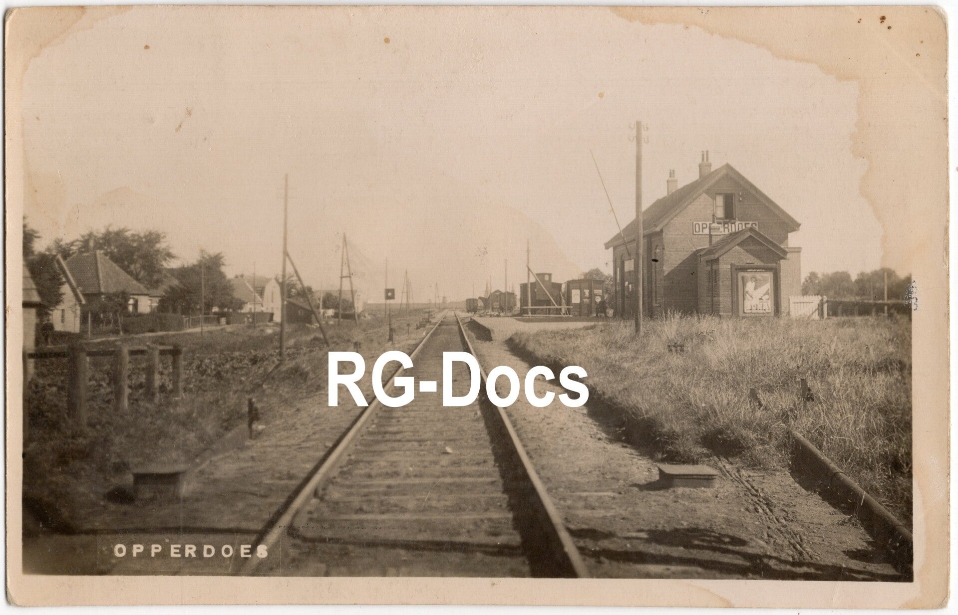 Ansichtkaart - Fotokaart Trein Station Opperdoes, Noord-Holland (1936)
