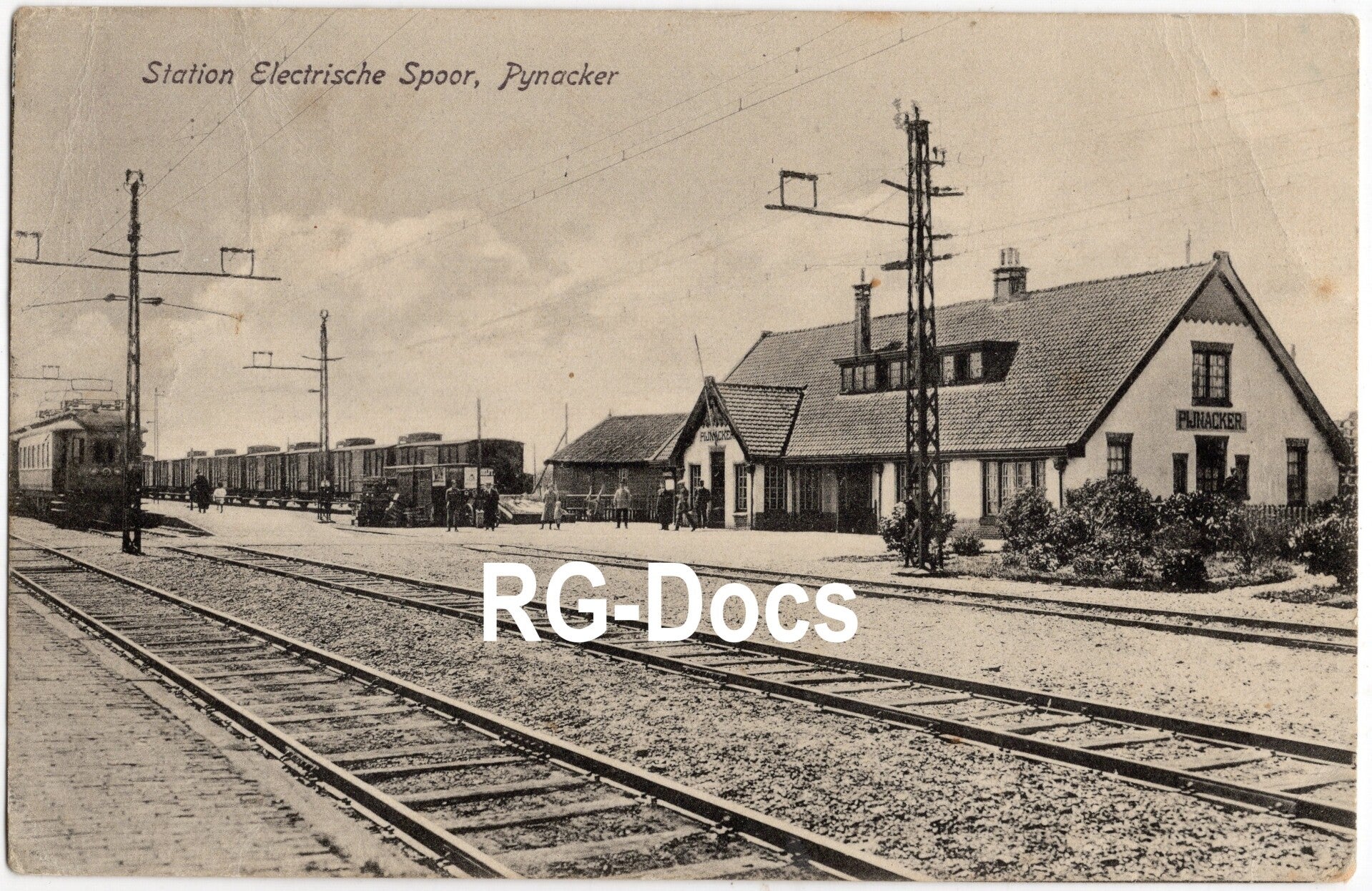 Ansichtkaart - Briefkaart Trein Station Electrische Spoor Pynacker, Zuid-Holland (ca. 1910)