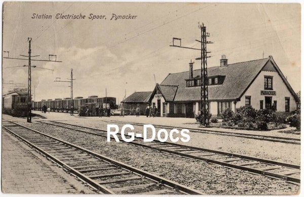 Ansichtkaart - Briefkaart Trein Station Electrische Spoor Pynacker, Zuid-Holland (ca. 1910)