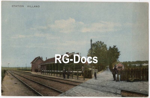 Ansichtkaart - Briefkaart Trein Station Rilland, Zeeland (1920)