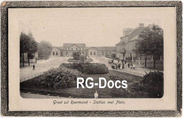 Ansichtkaart - Briefkaart Trein Station Roermond, Limburg (1916)