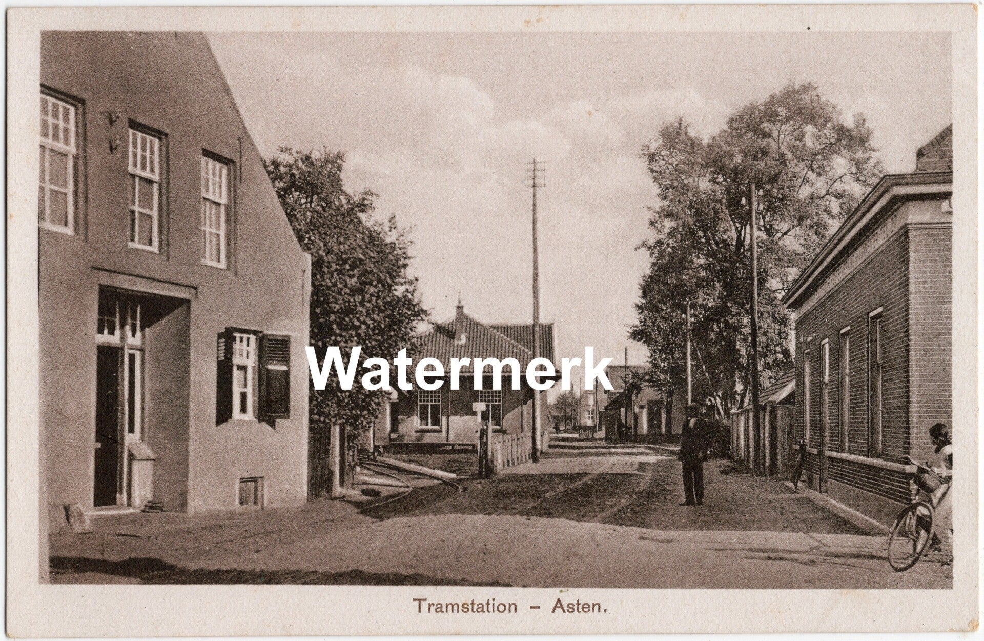 Ansichtkaart - Briefkaart Tramstation Asten, Noord-Brabant (ca. 1915)