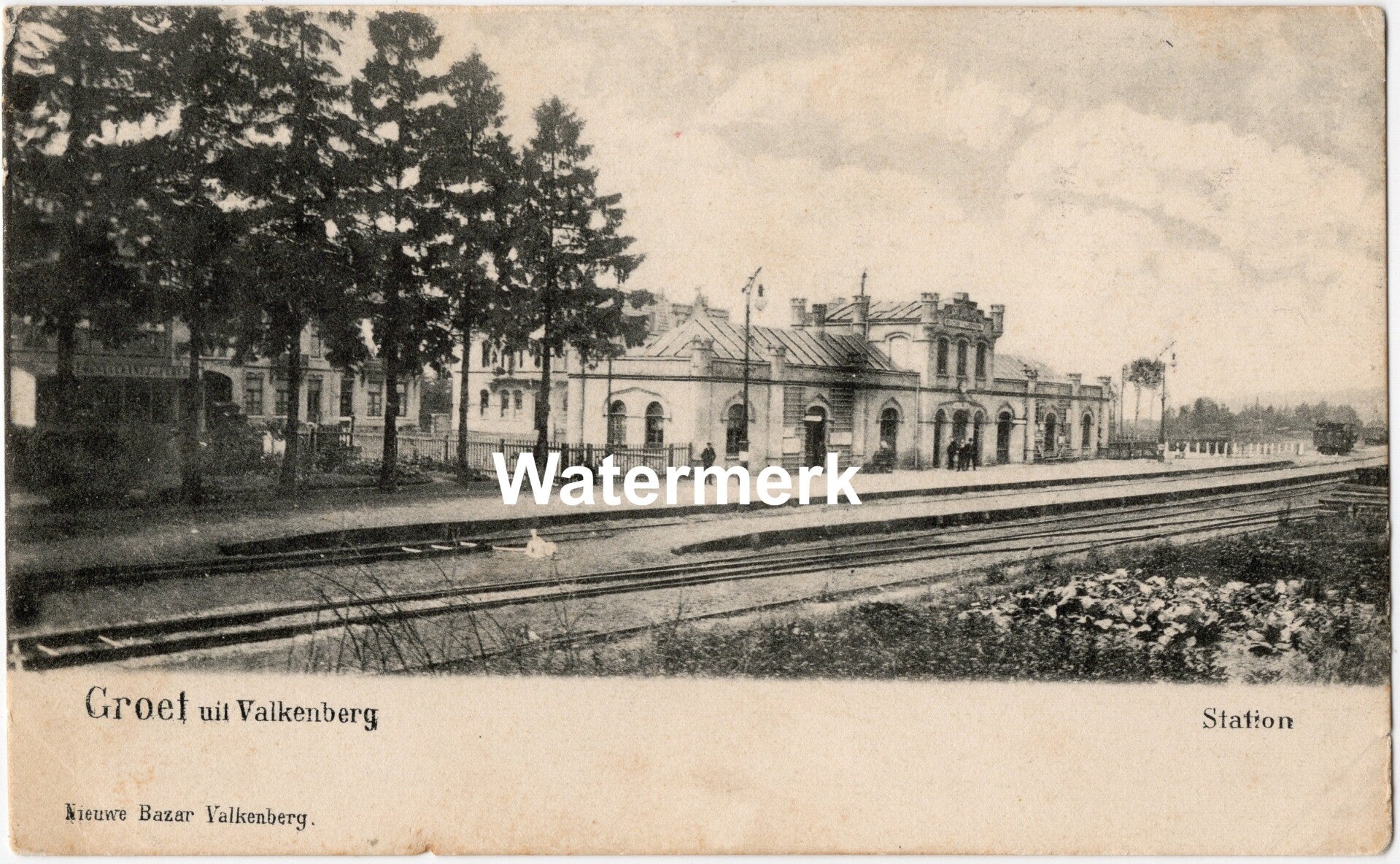 Ansichtkaart - Briefkaart Trein Station Valkenburg, Limburg (ca. 1915)