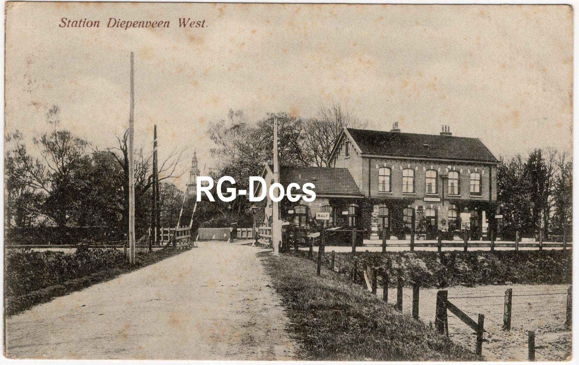 Ansichtkaart - Briefkaart Trein Station Diepenveen West, Overijssel (1922)