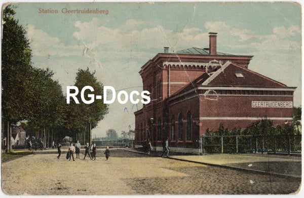 Ansichtkaart - Briefkaart Trein Station Geertruidenberg, Noord-Brabant (ca. 1912)