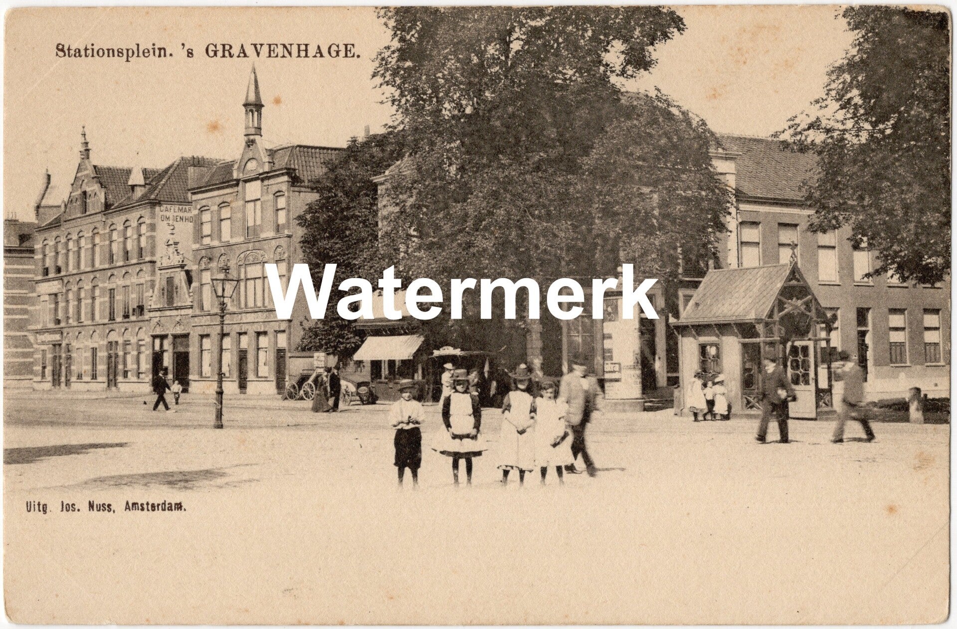 Ansichtkaart - Briefkaart Stationsplein Den Haag, Zuid-Holland (1902)