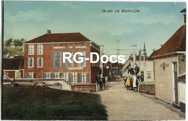 Ansichtkaart - Briefkaart Makkum Tram Station, Friesland (ca. 1910)