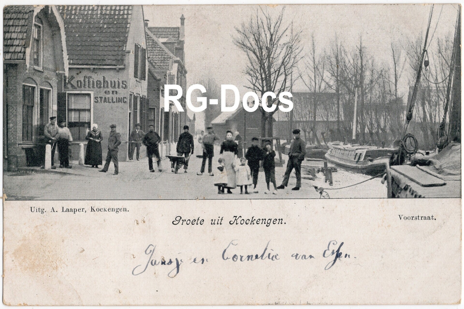 Ansichtkaart - Briefkaart Dorpsgezicht Kockengen - Voorstraat met Koffiehuis, Utrecht (1906)