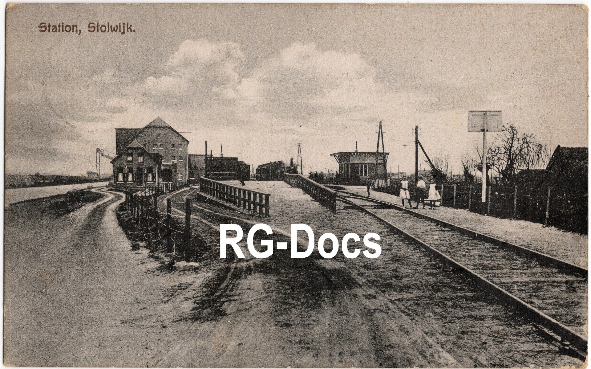Ansichtkaart - Briefkaart Trein Station Stolwijk, Zuid-Holland (ca. 1915)