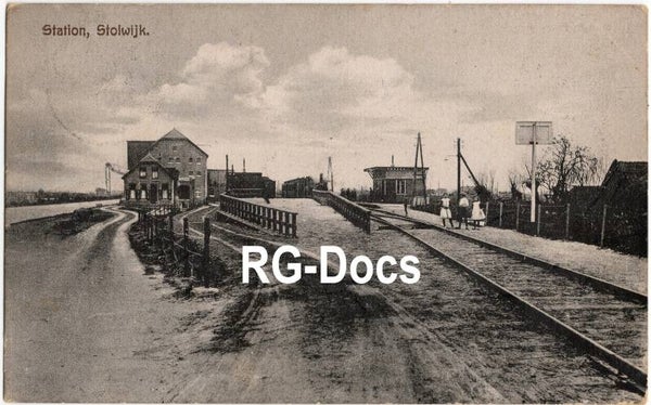 Ansichtkaart - Briefkaart Trein Station Stolwijk, Zuid-Holland (ca. 1915)