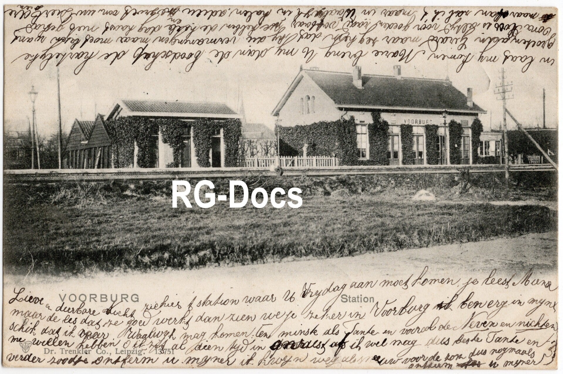 Ansichtkaart - Briefkaart Trein Station Voorburg, Zuid-Holland (1901)
