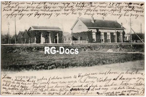 Ansichtkaart - Briefkaart Trein Station Voorburg, Zuid-Holland (1901)