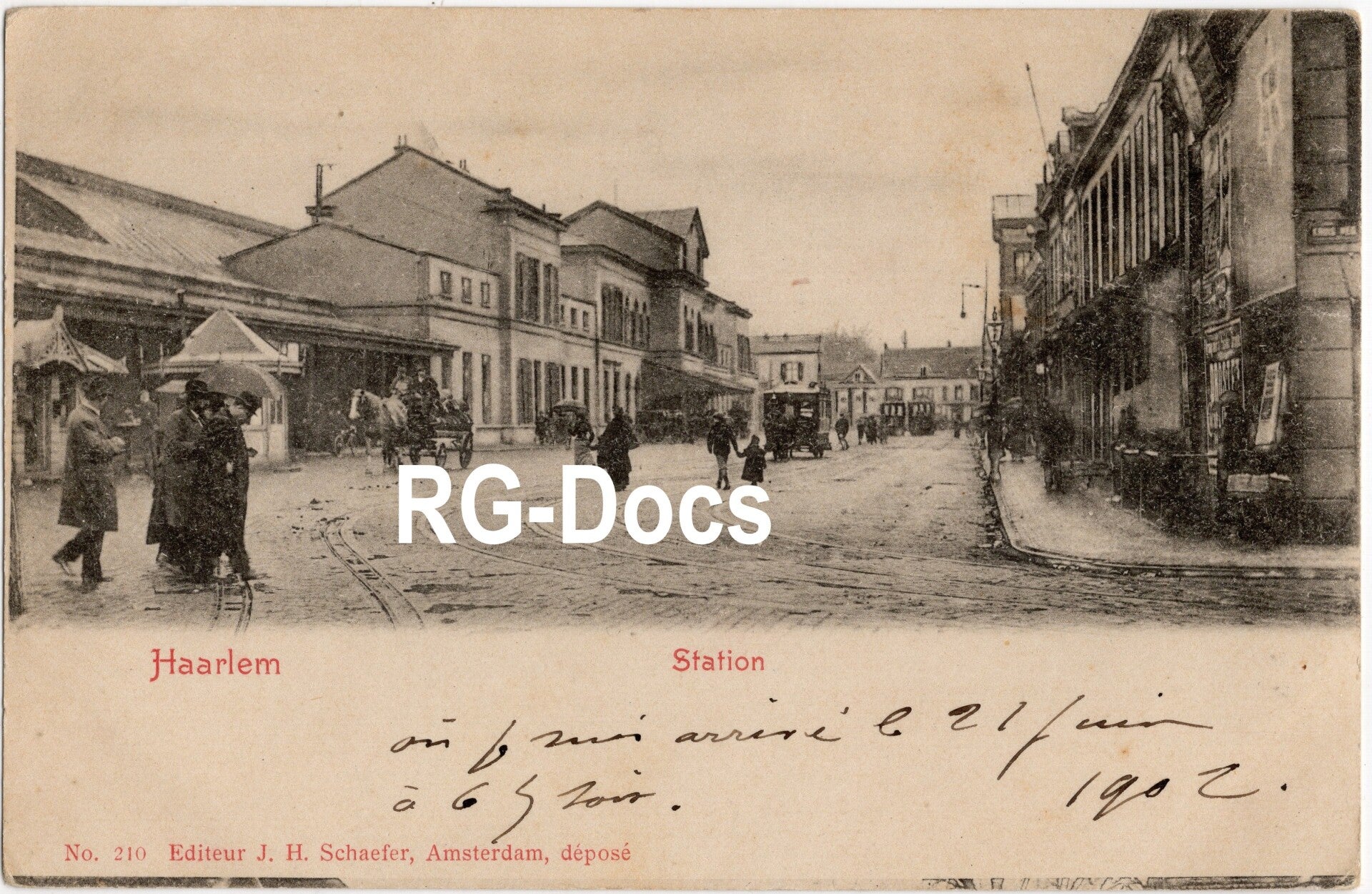 Ansichtkaart - Briefkaart Trein Station Haarlem No. 210