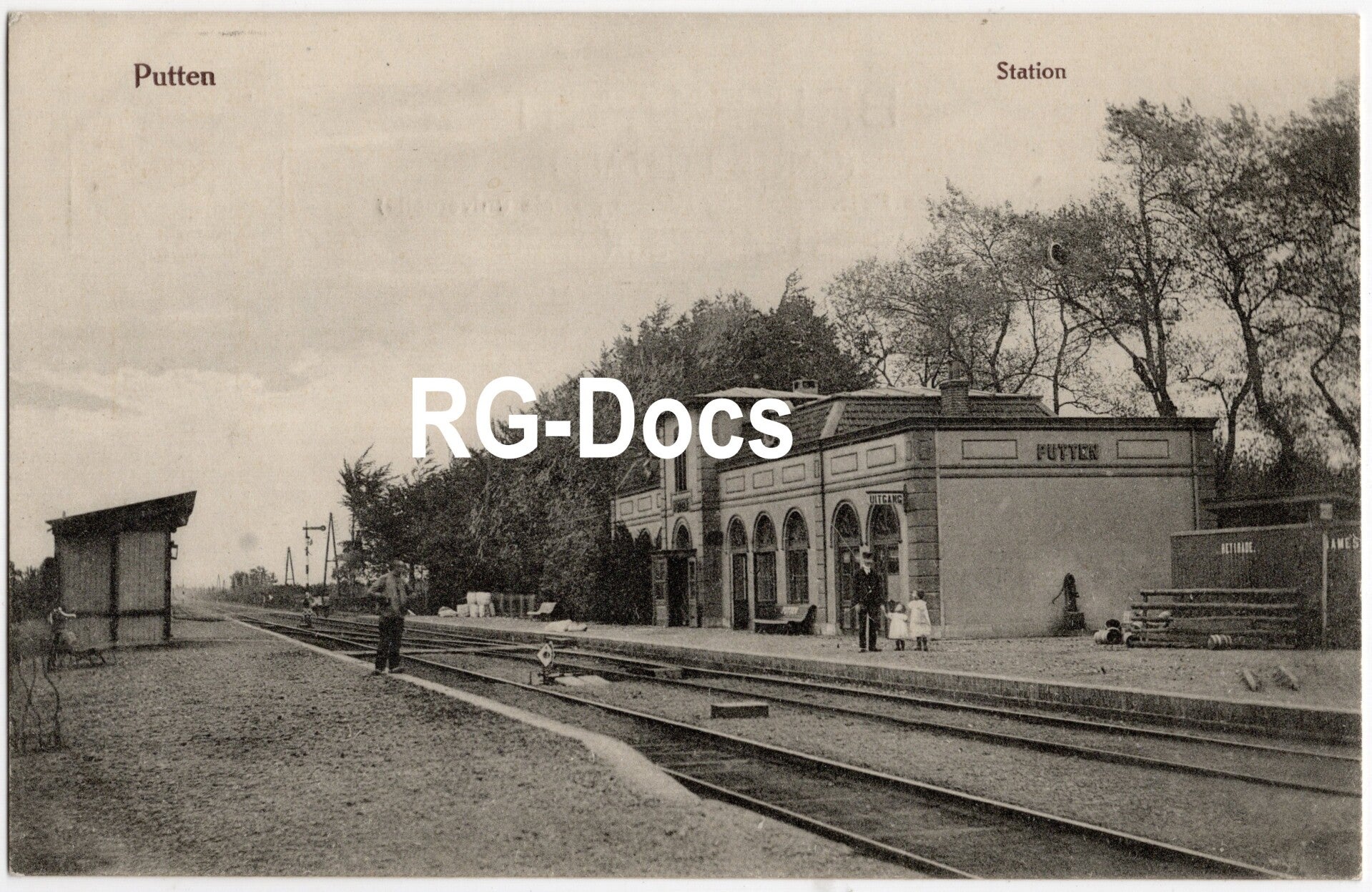 Ansichtkaart - Briefkaart Trein Station Putten, Gelderland (ca. 1910)