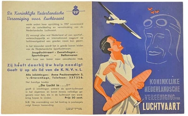 Flyer – De Koninklijke Nederlandsche Vereeniging voor Luchtvaart (1940s)