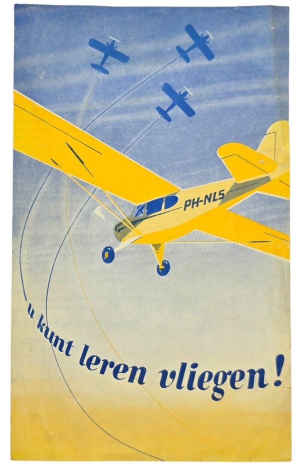 Flyer – Nationale Luchtvaartschool, U kunt leren vliegen! (ca. 1950)