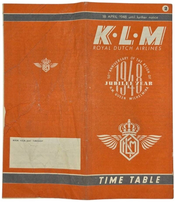Flyer – KLM Time Table 2 18 April (1948)