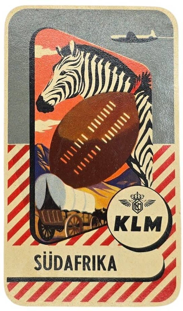 Document – Sticker KLM Südafrika (ca. 1946–1950)