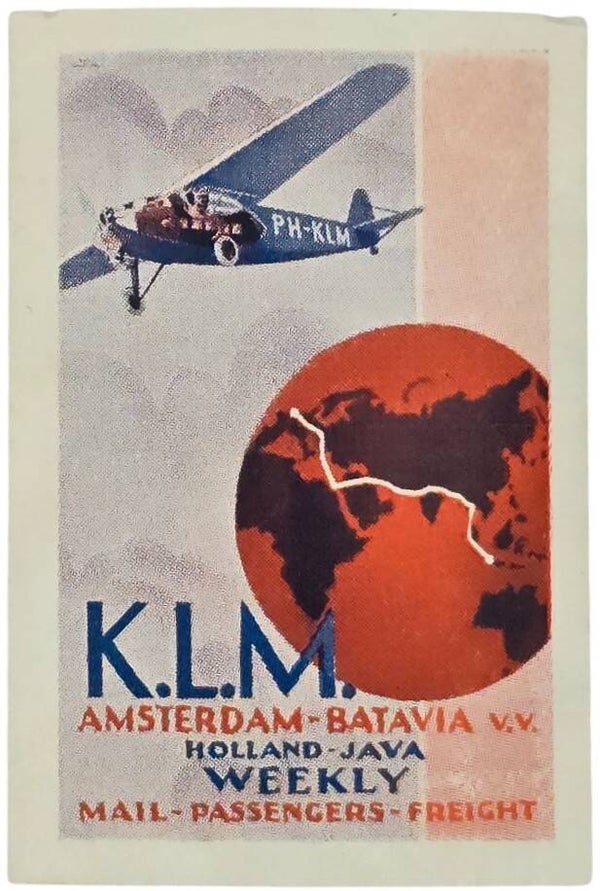Document – Sluitzegel KLM Amsterdam–Batavia (ca. 1938–1940)