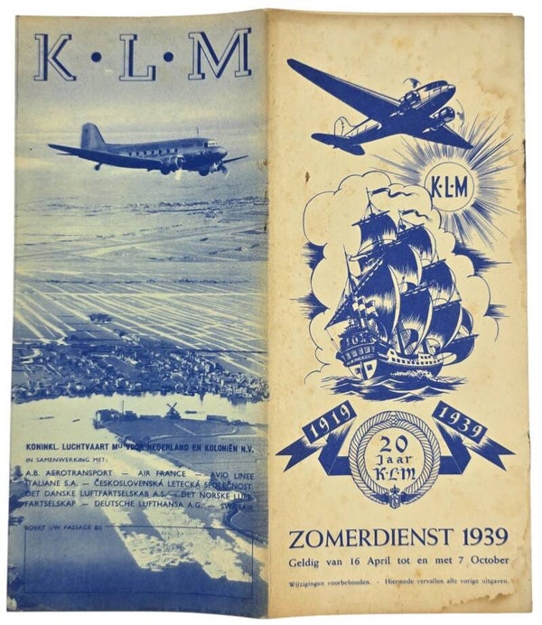 Flyer – KLM Zomerdienst April October (1939)