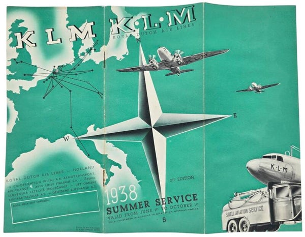 Flyer – KLM Summer Service 2nd Edition, June October (1938)