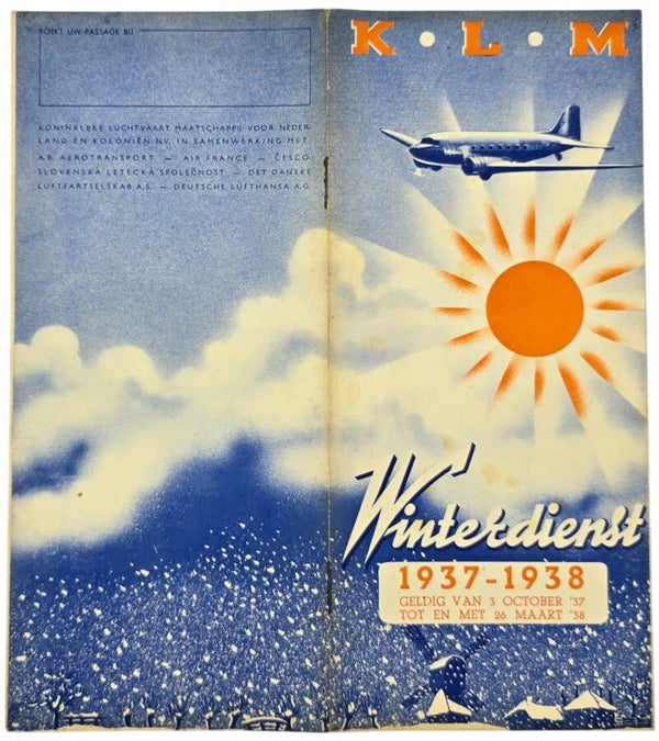 Flyer – KLM Winterdienst 1937–1938 Oktober, Maart (1937)