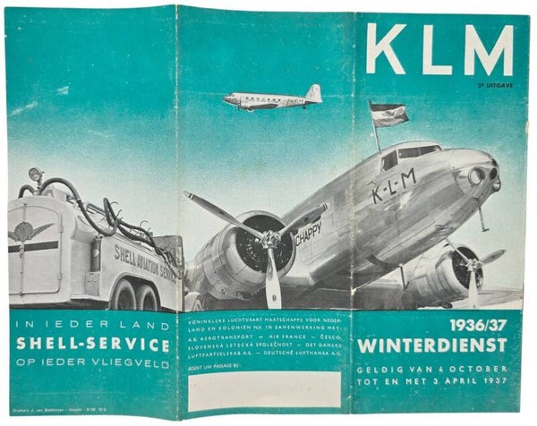 Flyer – KLM Winterdienst October April (1936/1937)