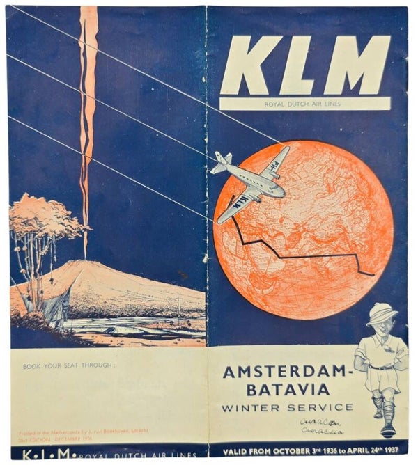 Flyer – KLM Amsterdam–Batavia Winter Service Time Table (1936/1937)
